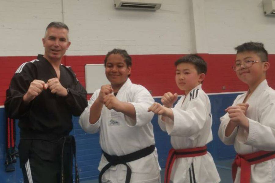 Star Martial Arts (Milton Keynes) students & Master Cesar enjoying a black belt Saturday