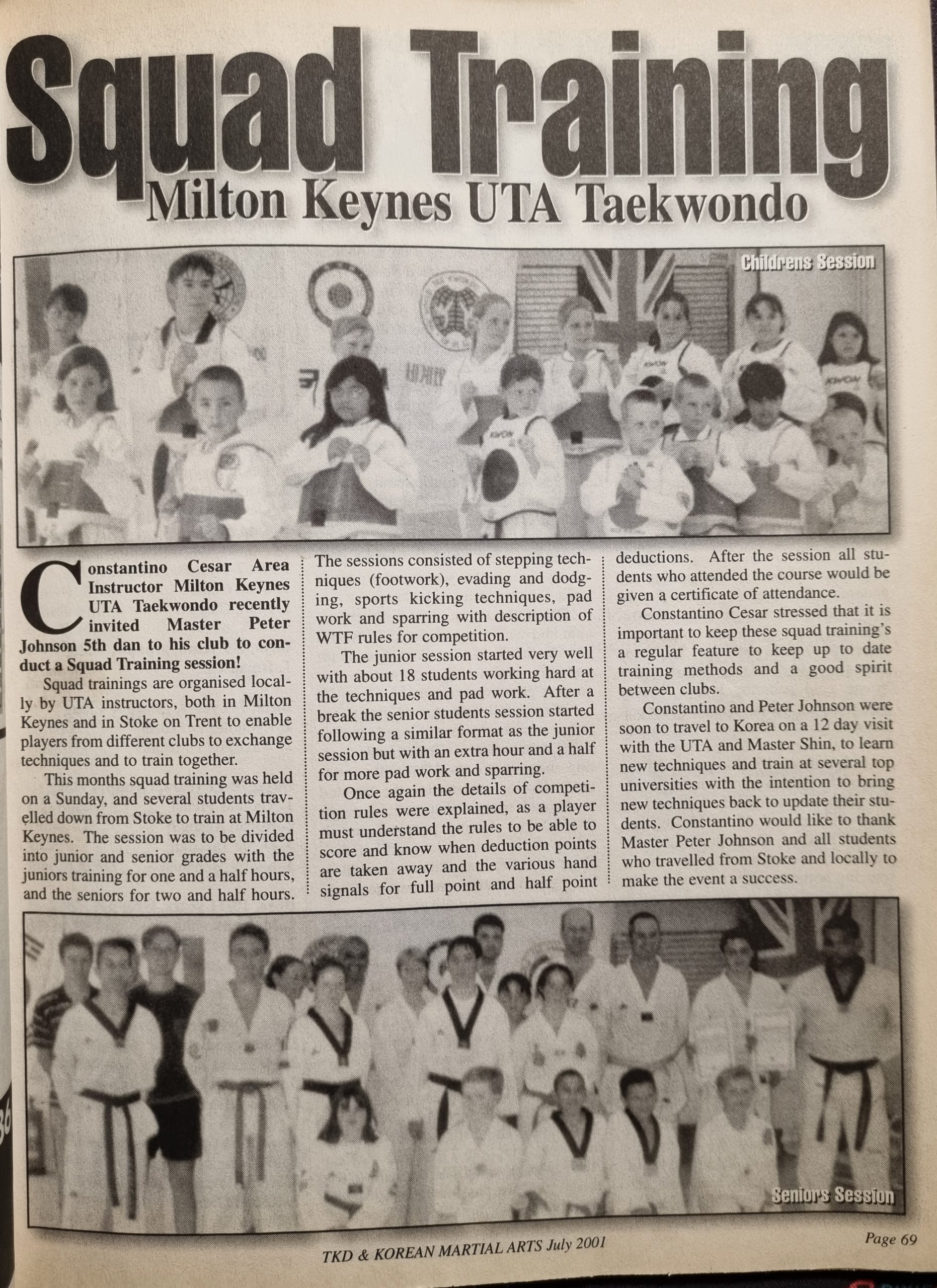 TKD magazine 2001 Squad Training