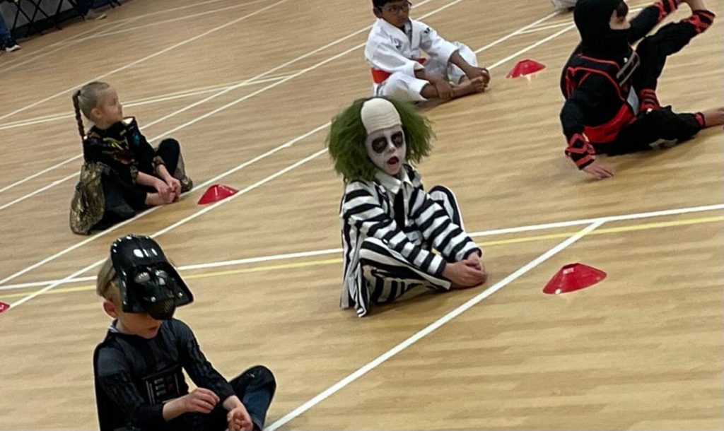 Star Martial Arts students dressed up for a Halloween class